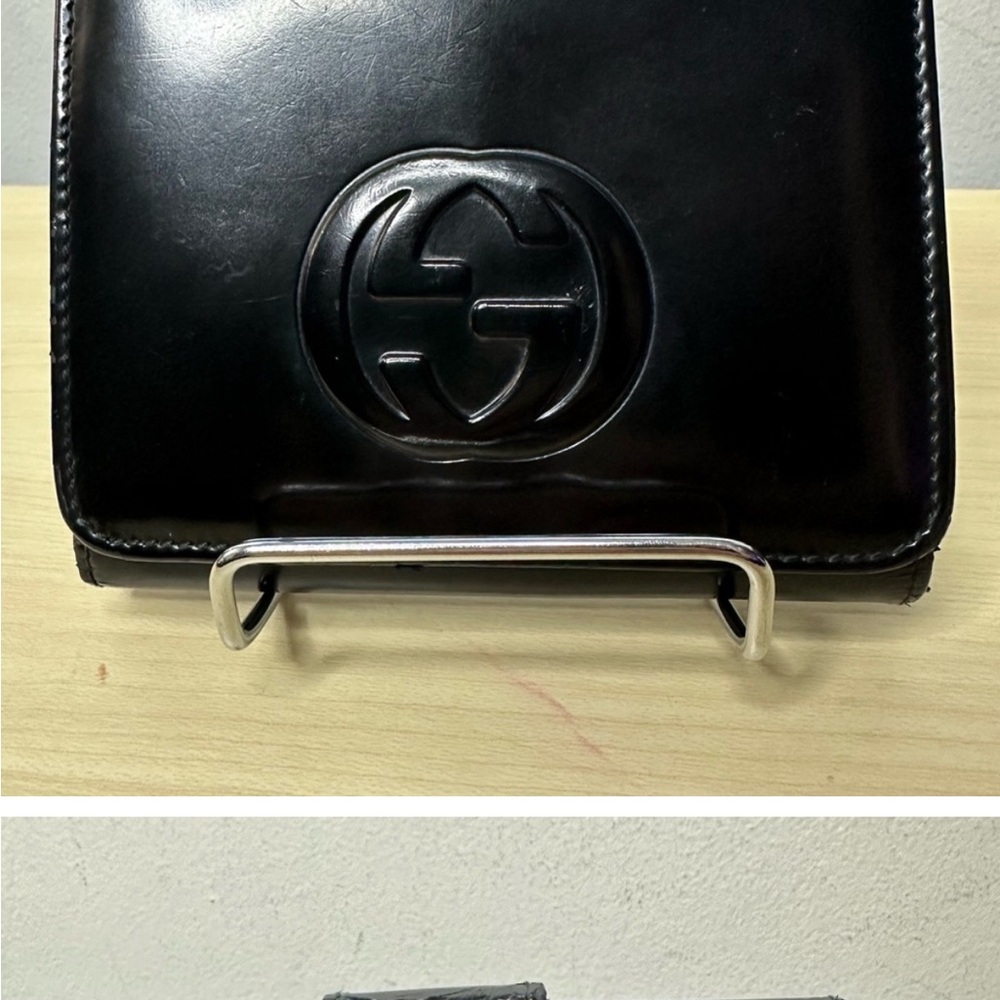 Gucci Black GG Logo Leather Wallet
